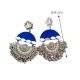 Blue Heavy Oxidized Jhumka Earrings